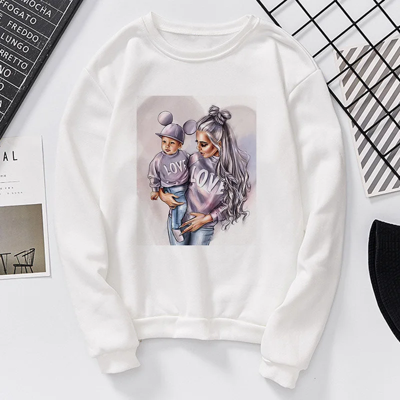 Осенние дневные толстовки для мамы женские Harajuku Kawaii супер Толстовка MOM Удобные Модные эстетическое симпатичное худи - Цвет: 1970