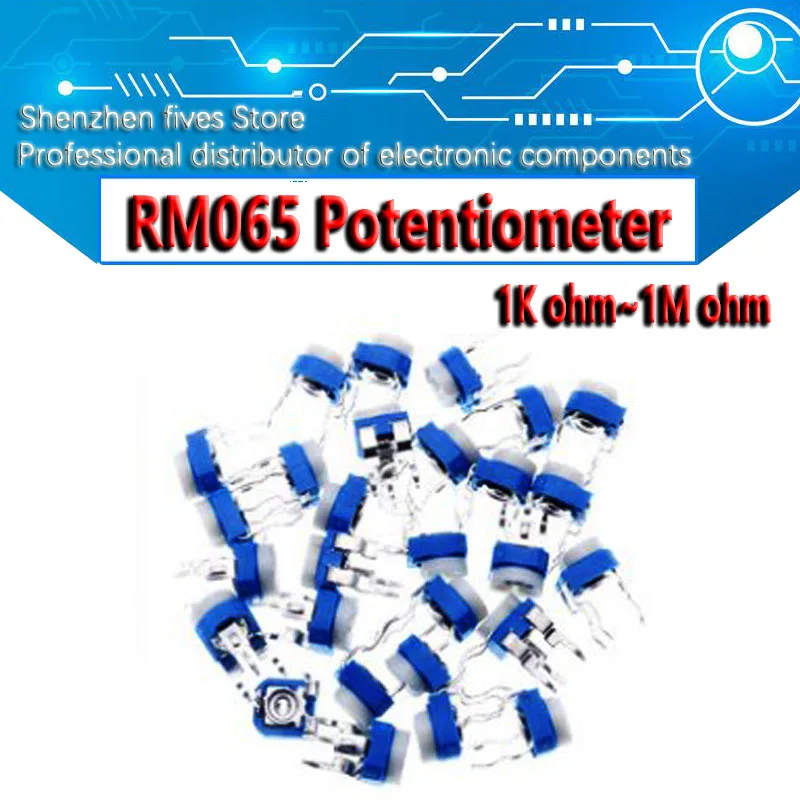 Резистор RM065 RM-065 100 200 500 1K 2K 5K 10K 20K 50K 100K 200K 500K 1M Ом триммер потенциометр переменный