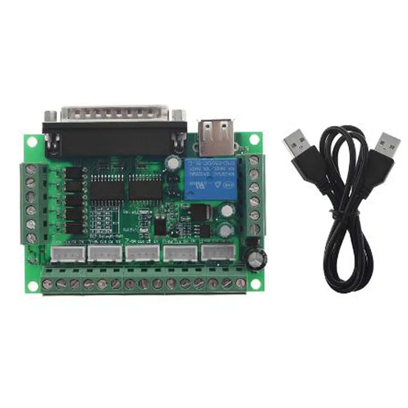 

MACH3 engraving machine 5-axis stepper motor driver interface board control board with Optical Coupler with USB cable