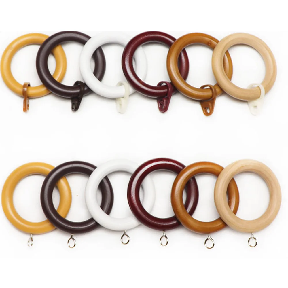 1 Dozen Wooden Curtain  Decorative Wood Ring with Detachable Clip Or Screwed
