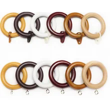 

1 Dozen Wooden curtain rings Decorative Wood Ring with Detachable Clip