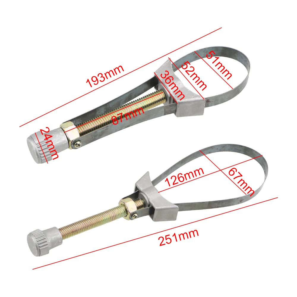 Hand Tools Car Oil Filter Removal Tool Adjustable 60mm to120mm Diameter Steel Strap Wrench 5