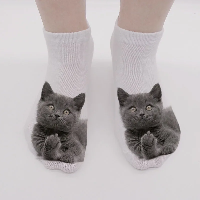 Новинка 3D печать в виде кошки Женская фотография милая деталь из хлопка с низким