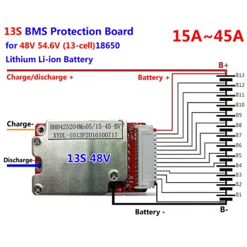 

Lithium Polymer Battery Group Protector BMS PCB For 48V/54.6V 13S 18650 Parts