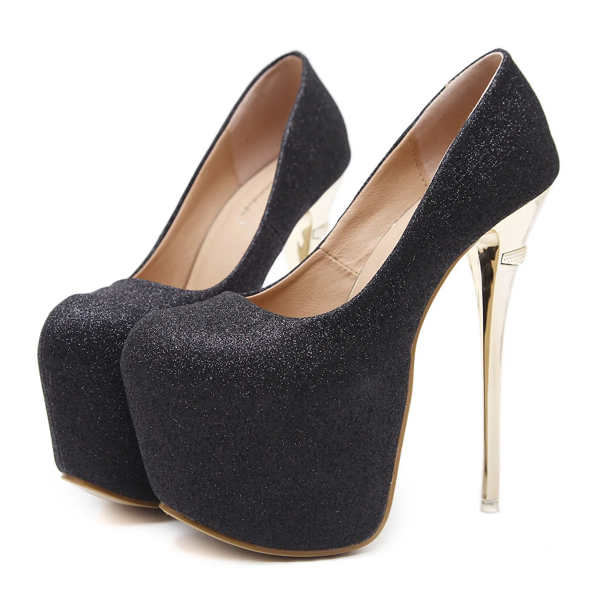 LTARTA/ г. Весенняя Водонепроницаемая женская обувь на платформе с круглым носком на очень высоком каблуке Alt6512-39-CWF - Цвет: black