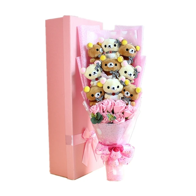 Hot Sale Cute Teddy Bear Stuffed Animal Plush Toy Cartoon Bouquet Gift Box Creative Birthday Valentine's Day Christmas Gift 5