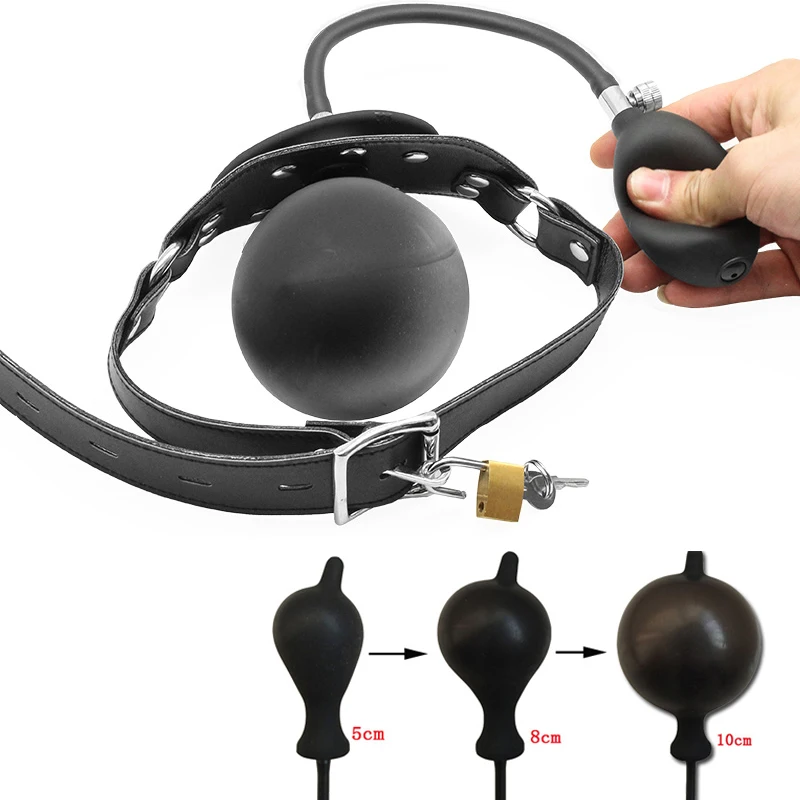 Надувной силиконовый Анальная пробка фаллоимитатор с открытым ртом кляп для