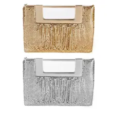 Женская сумка из алюминиевого листа для выпускного вечера, Дамский клатч для свадьбы, вечеринки, банкета, Pu