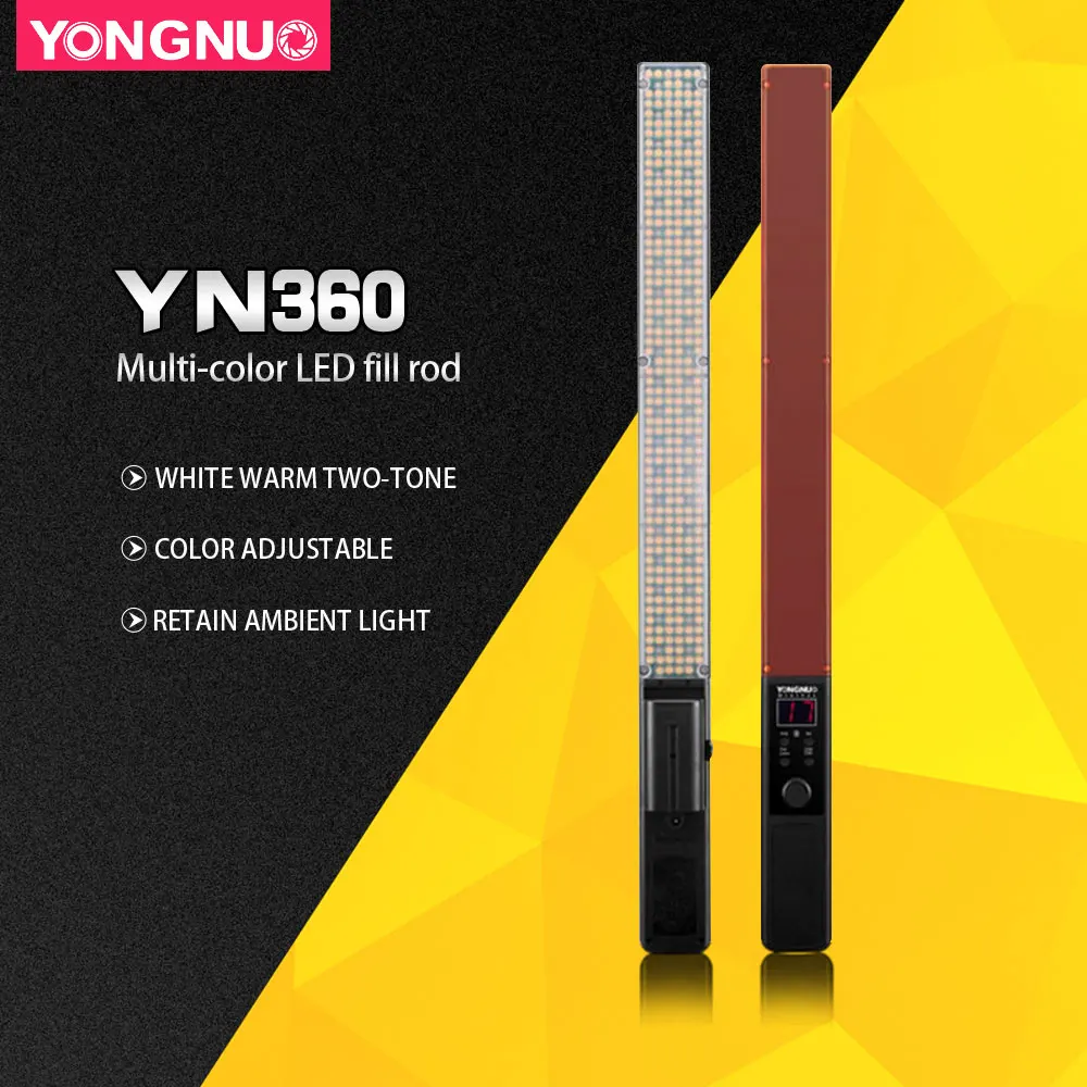 Yongnuo YN360 YN360 II ручной светодиодный светильник со льдом встроенный аккумулятор 3200k до 5500k RGB красочный светодиодный контроль с помощью приложения для телефона - Цвет: YN360