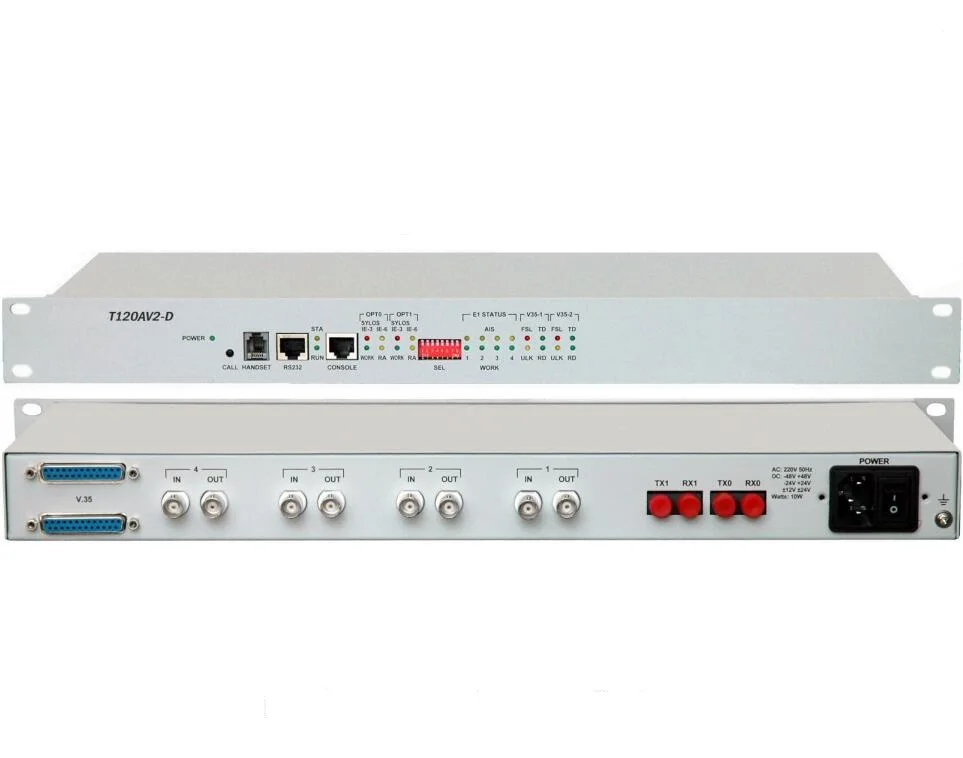 FTTH MST120AV2-D 4E1 волоконно-оптический мультиплексор 2-портовый V.35 SC Одномодовый