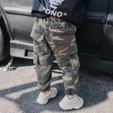 Камуфляжные штаны для мальчиков детские осенние повседневные штаны в новом стиле штаны в западном стиле для маленьких детей весенняя одежда в Корейском стиле для маленьких мальчиков