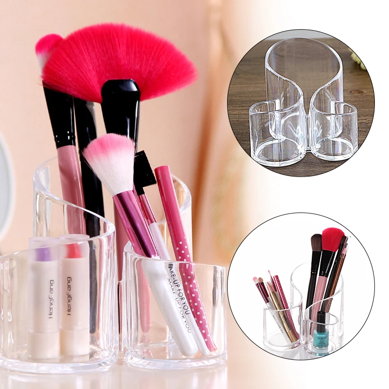Акриловый прозрачный органайзер для макияжа держатель кистей чехол с блестящими