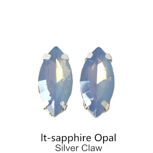 Light Sapphire Opal 7x15 мм 20 шт конский глаз опал Смола пришить стразы с коготь стразы пришить на коготь стразы для шитья из стразов для одежды B3466 - Цвет: Light Sapphire Opal