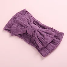 Европейский и американский лидер продаж, детский вязаный жаккардовый нейлоновый ободок для волос, спортивный Широкий Бант, супер мягкий головной платок, повязка на голову