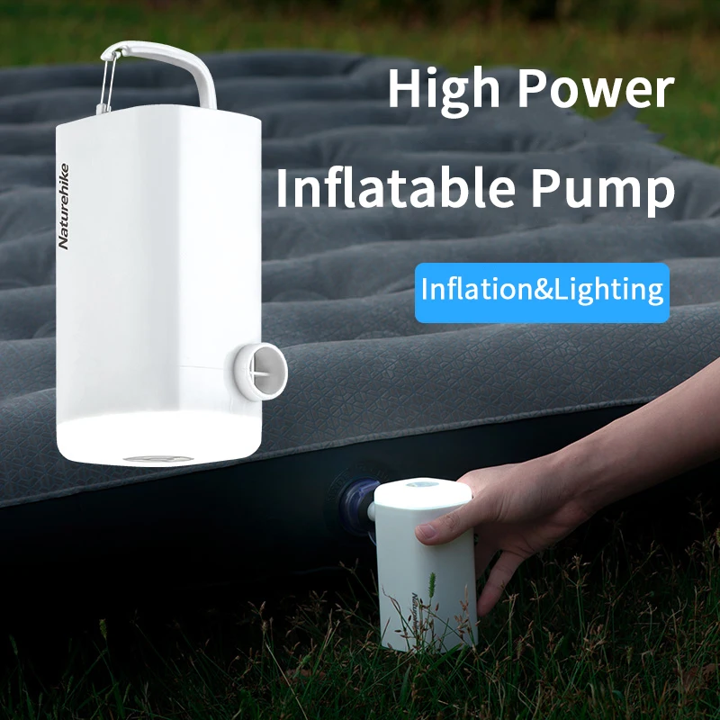 Naturehike Inflatable Mat Air Pump 3 in 1 Camping Multi-function Mini Charging Treasure Lighting Po