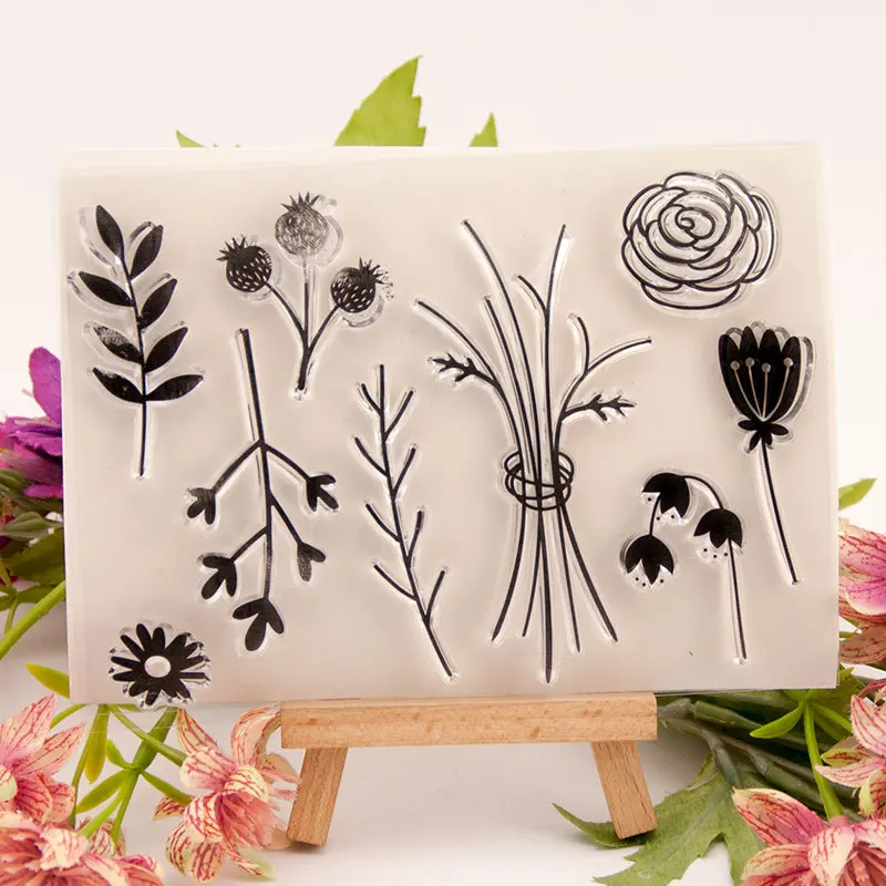 

Grass Flowers Silicone Transparent Clear Rubber Stamp Sheet Cling Scrapbooking Photo Album PaperCard DIY Craft