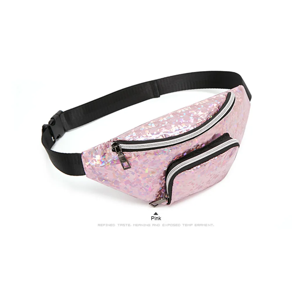 RIAYOOE модная женская поясная сумка, цветные сумки-мессенджеры, небольшая сумка на пояс, простая уличная сумка для мобильного телефона розового цвета, Золотая сумка