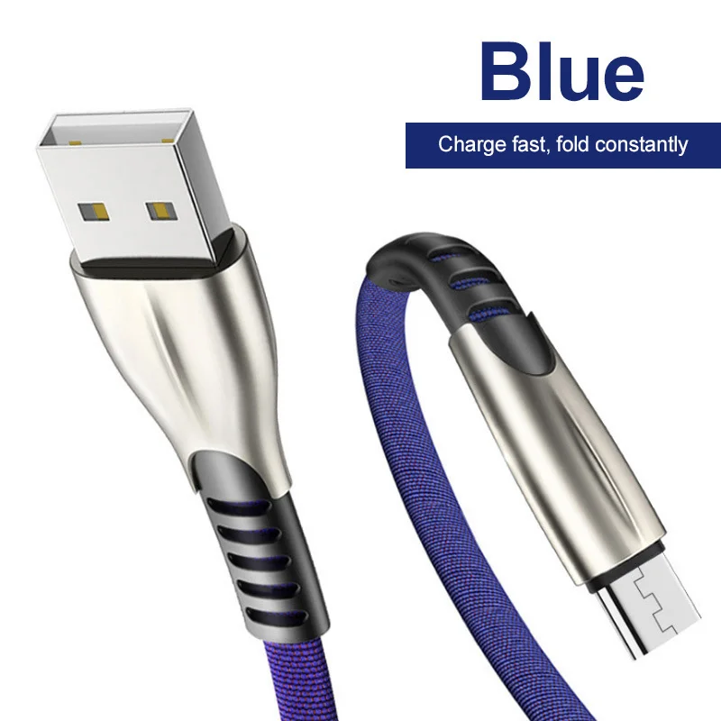 Кабель Micro USB 1 м 2 м 3 м Быстрая зарядка нейлон USB синхронизация данных мобильный телефон Android кабель для зарядного устройства для samsung кабель - Цвет: blue micro cable