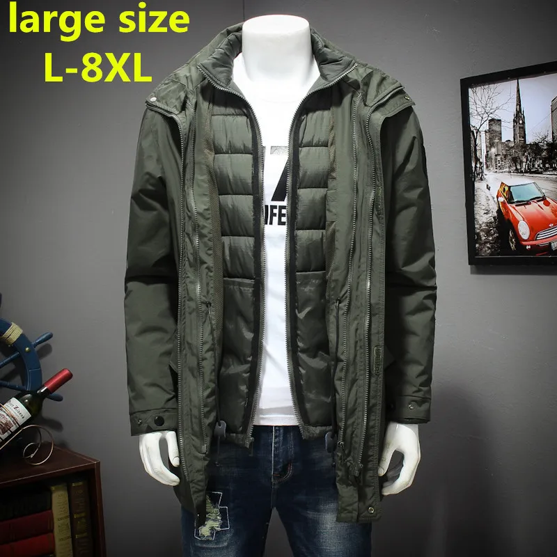 Новый размера плюс 8XL 7XL 6XL полиэстер зимние куртки и пальто для мальчиков Модное