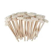 Mini marteau en bois 140x42mm, 30 pièces, boules de craquelins de fruits de mer, jouets de remplacement, maillets en bois pour enfants