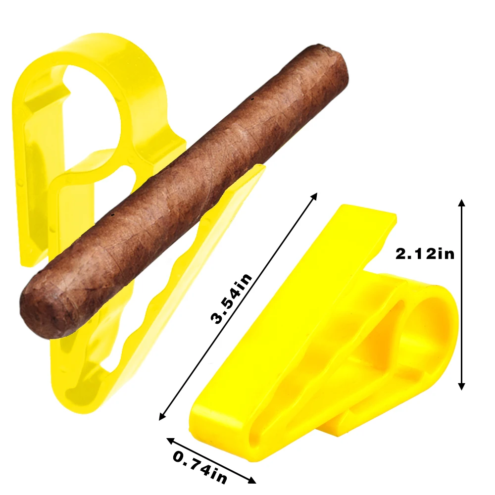 5 Pcs 노란색 플라스틱 골퍼 시가 담배 홀더 클립 휴대용 병 골프 클램프 액세서리 골프 훈련 보조 도구