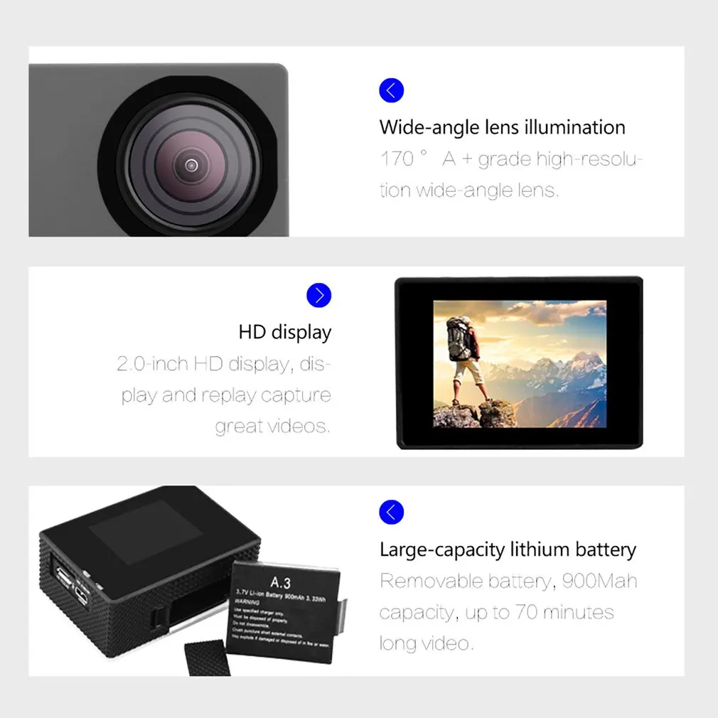 Ceny Pro Cam Sport Action Con pilot zdalnego sterowania kamera 4k kamera wideo Wifi Ultra Hd 16mp DVR sportowe do nurkowania na świeżym powietrzu rower kamery