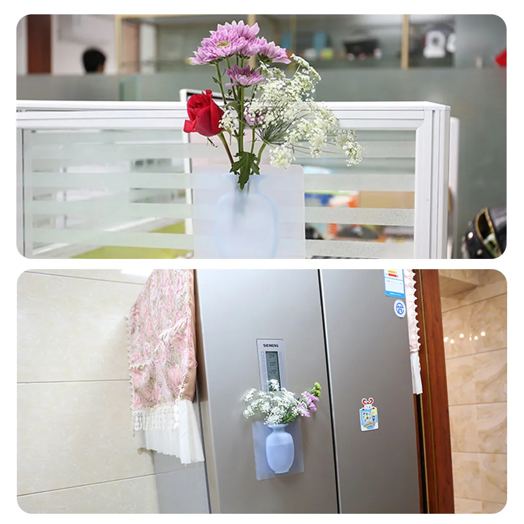 

Glass Stickers to Hang On Silicone Wall Rubber Magic Soft Rubber Vase for Flowers Sticker Refrigerator Home Decor Room Decor