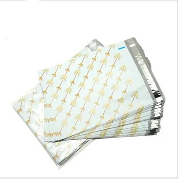 

50pcs Golden Arrow Courier Bag Thicken Plastic Poly Bag Buisiness Shipping Postal Bags Cute Gift Package