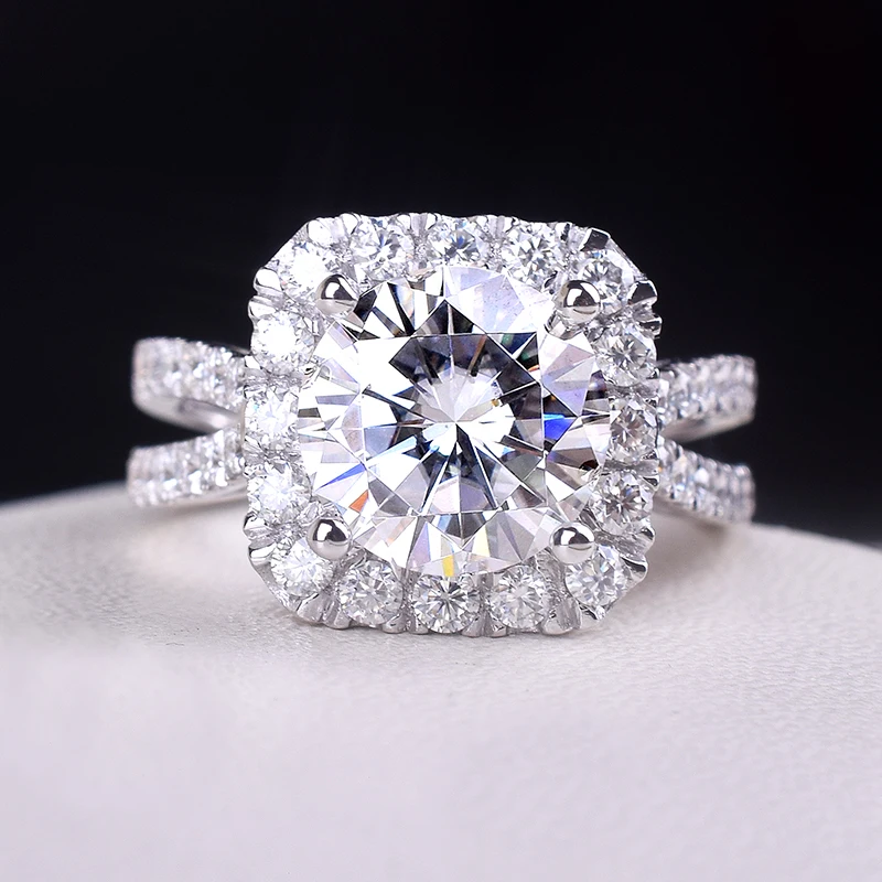 14K Золотое кольцо 1ct D Цвет VVS Moissanite кольцо обручальное кольцо с национальным сертификатом D006