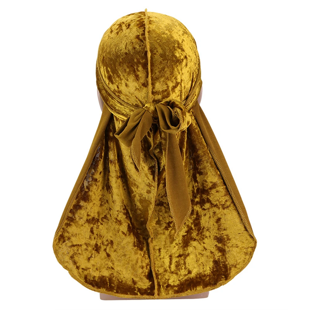 Мужская шапка тюрбан Helisopus Durag модная бархатная дышащая однотонная Шапка унисекс