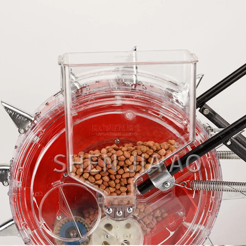 1PC Manual Seeder Machine Hand Push Soy Peanut Corn Seeder Machine Hand Push Roller Point Carousel Precision Seeder Tool