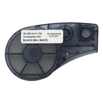 

M21-750-595 Black on White Adhesion Vinyl 19.1mm*6.4m for Brady BMP21-PLUS IDPAL LABPAL Label