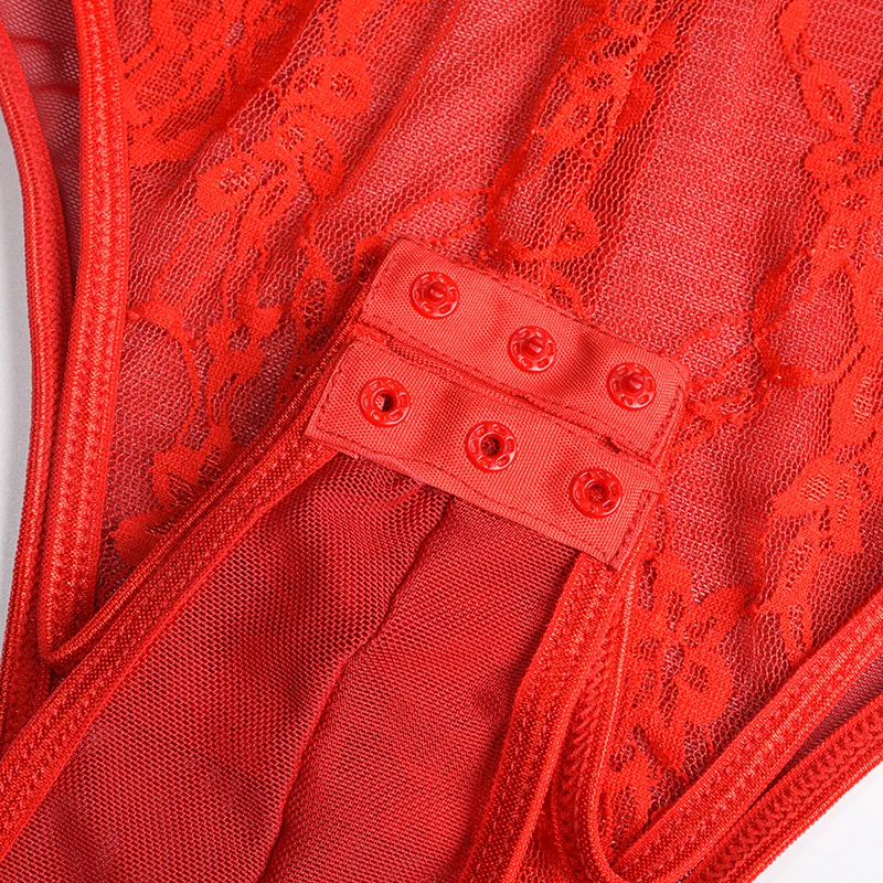 Summer Lace Bodysuit Women Floral Embroidery Deep V Neck Sexy Bodysuit Bandage Patchwork Jumpsuit Overalls 2020 Femlae Body
