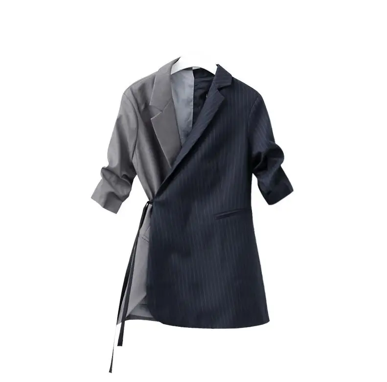 MUMUZI женский элегантный блейзер верхняя одежда с длинными рукавами с зубчатым карманом офисные Пальто повседневные 3/4 рукава Топы нестандартные куртки