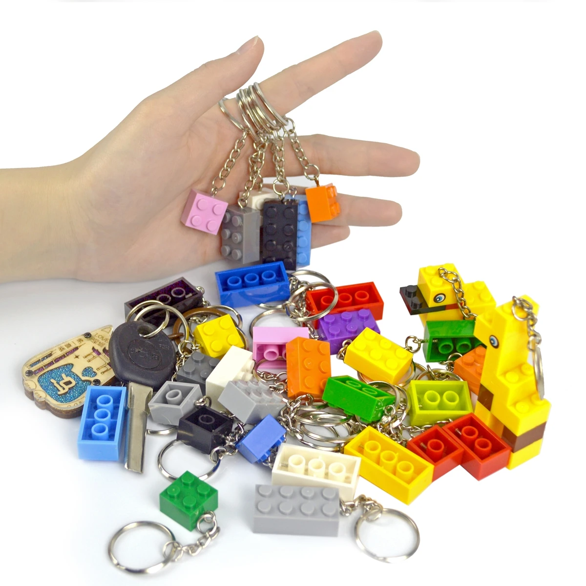 Acheter Blocs de construction d'amitié porte-clés blocs de construction  porte-clés anneau suspendu bricolage porte-clés en brique