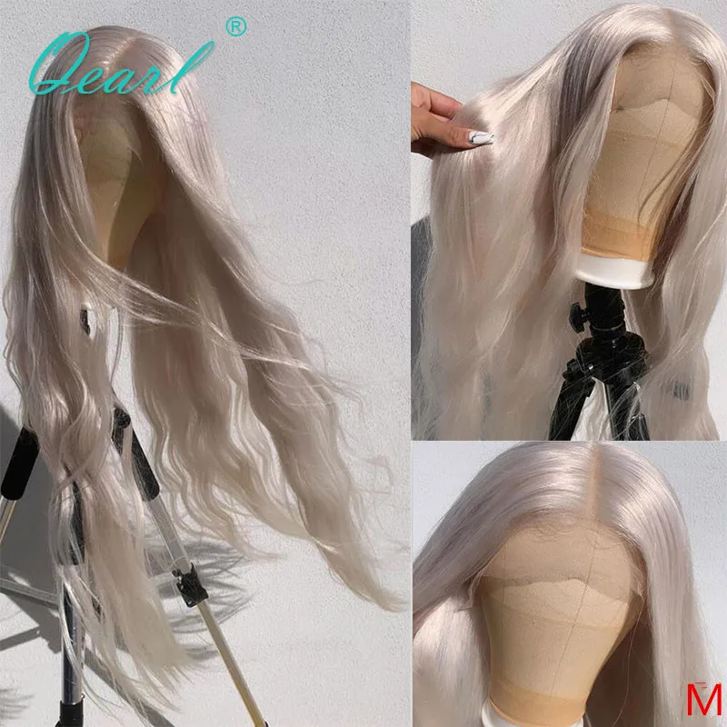 Best Price Wigs Human-Hair Full-Wig Blonde Deep-Part Transparent Natural Wave White with Baby 130-% GmJ3obQ68