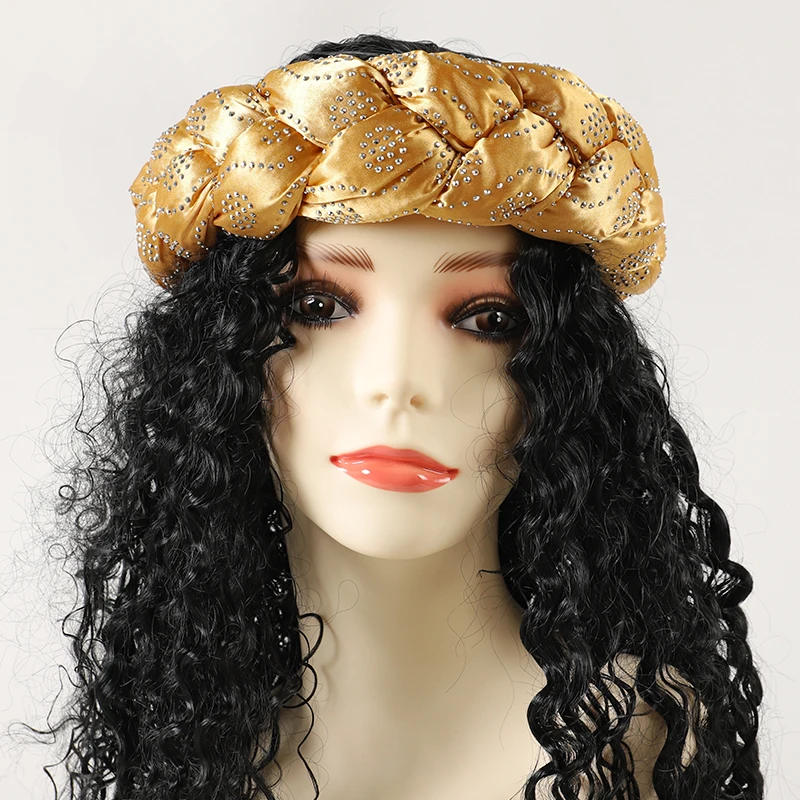 african culture clothing Latest Exaggerated big satin twist braid 2021 Handmade African Cap Nigerian Wedding Gele Women Braid Turbans Ladies Head Wraps african fashion style