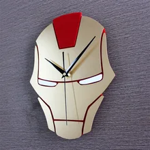 Iron Man Wall Clock Modern Design Decorative Children Room 3D Hanging Creative Kids Clocks Wall Watch Home Decor Silent