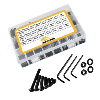 

1080Pcs M2 M3 M4 Stainless Steel Bolt and Nut Set Socket Head Cap Screws Nuts Assortment Kit Screw Fasteners
