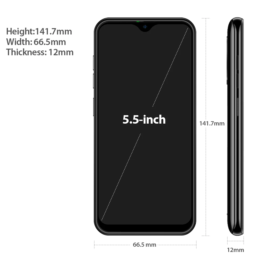 Чехол накладка Ulefone Note 8 смартфон Android 10 в виде капли воды Экран 4 ядра 2 ГБ + 16 Гб 5