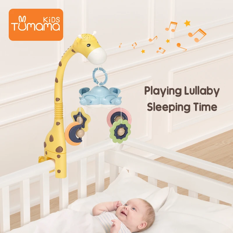 Baby Rattles Crib Mobiles Toy Holder Rotating 360�flexible Rotation Mobile Newborn's Crib Musical Box Projection Infant Baby Toy