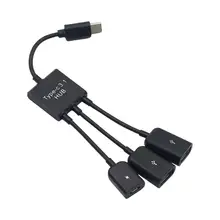 Convertisseur USB OTG de Type C professionnel noir, adaptateur de câble Hub pour souris