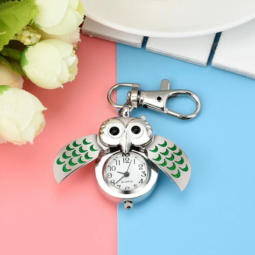 Fashion Lady Pocket Watch Cute Cartoon Owl Pocket Watch Gorgeous Multicolor Pocket Pocket Keychain Pocket Watch женские часы 50