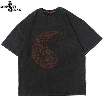 

Men Women Tai Ji Print T-Shirts Streetwear Mens Hip Hop Casual Loose Style Tees Shirts Harajuku Fashion Short Sleeve Tops