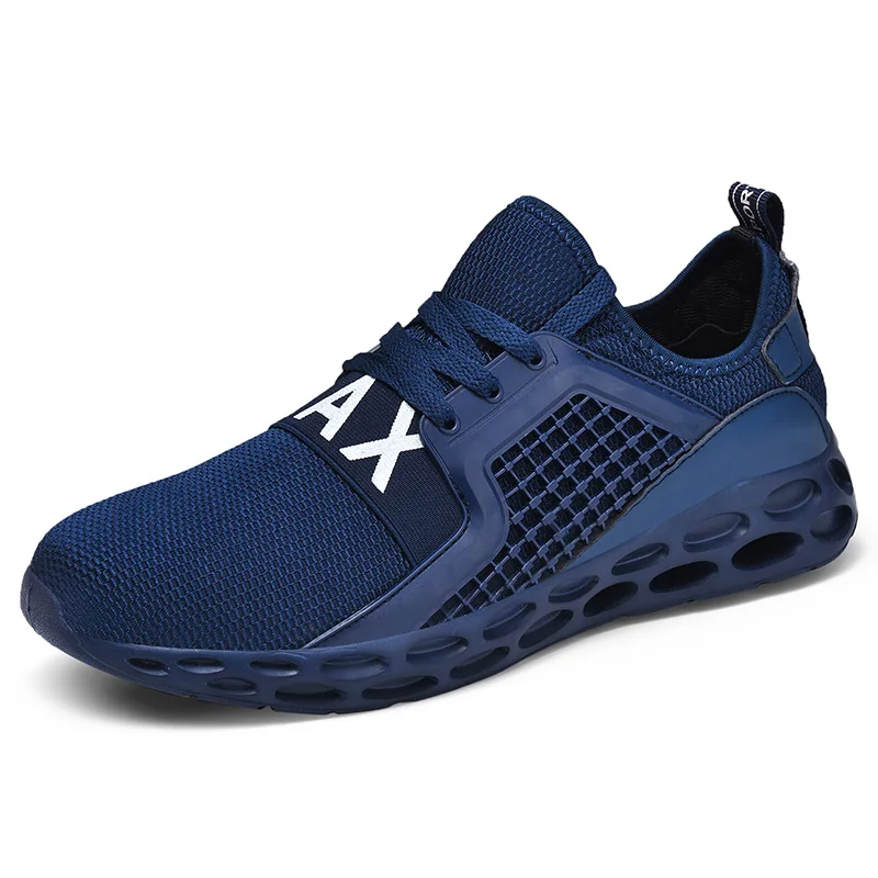 Летняя мужская теннисная обувь; спортивная обувь; Ультра-легкий светильник; дышащая обувь для фитнеса и тренировок; удобные мужские теннисные кроссовки - Цвет: blue