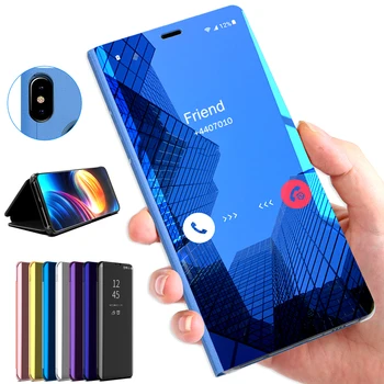

Smart Mirror Flip phone Case For OPPO Reno 2 Z 2Z 10X Zoom ACE Realme 3 X Lite 5 Pro X2 XT C2 A1K A11X A5 A9 2020 Find X Cover
