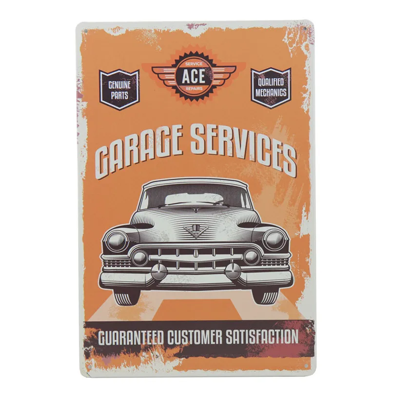 E Автозапчасти мой "Garage Rules" Ретро-наклейки Винтаж жестяная вывеска живопись Бар металлическая пластина плакат паб вверх Настенный декор H23 - Цвет: E