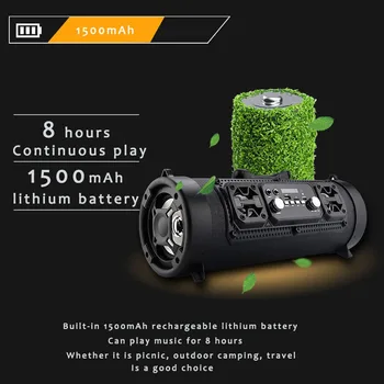 

Wireless Super Bass Subwoofer Portable Bluetooth Speaker Music Center Outdoor Column FM Move KTV Sound Unit Surround TV Whit Mi