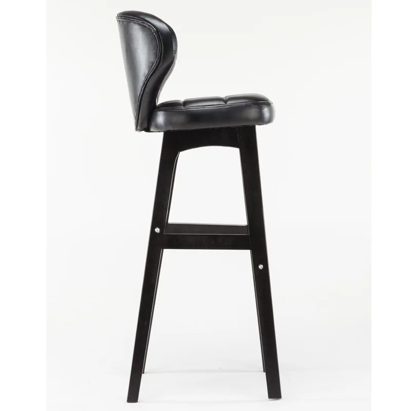 

H1 Home European Solid Wood Bar Stool Modern Minimalist Back Bar Stools American Bar Chair Front High Stool Metal Stool Cheap