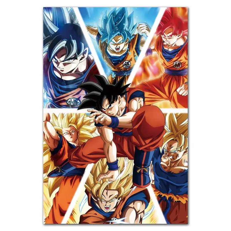 MQ3679 Dragon Ball супер ультра инстинкт Гоку японского Аниме Комикс плакат Шелковый светильник на холсте домашний декор для спальни Настенная картина печать - Цвет: Зеленый